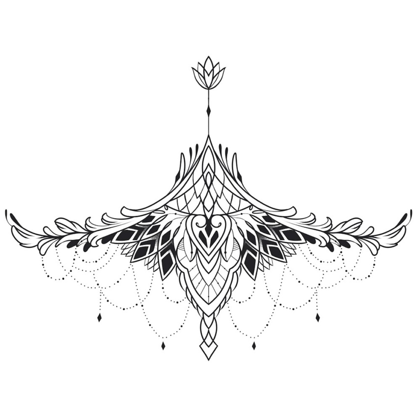 Изображение товара PRINT FACTORY Временная переводная татуировка Бохо 1 шт. - безопасное и стильное временное украшени