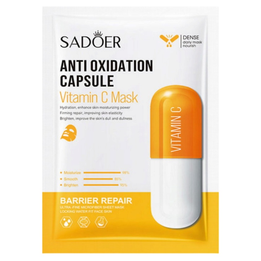 Изображение товара SADOER Тканевая капсульная маска для лица антиоксидантная с витамином С, 25 гр