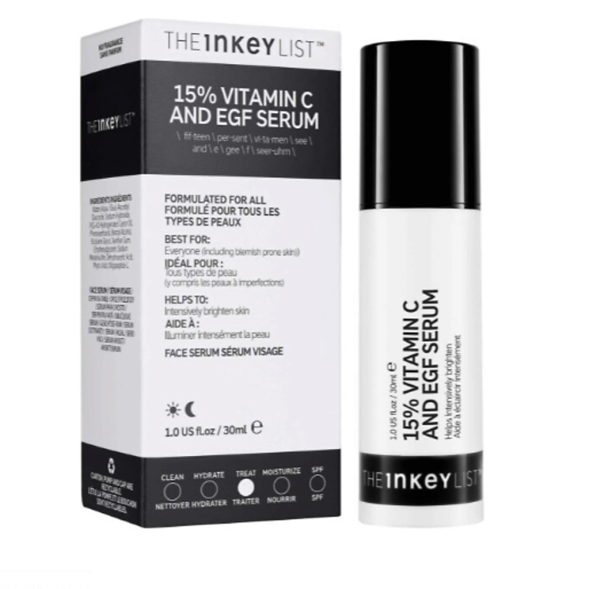 Изображение товара THE INKEY LIST Интенсивная осветляющая сыворотка для борьбы с гиперпигментацией 15% Витамин С + EGF, 30 мл