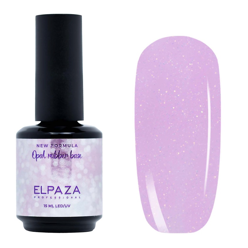 Изображение товара ELPAZA PROFESSIONAL Каучуковая база Rubber Base Opal Сирень 15 мл - стойкое гель-лак покрытие