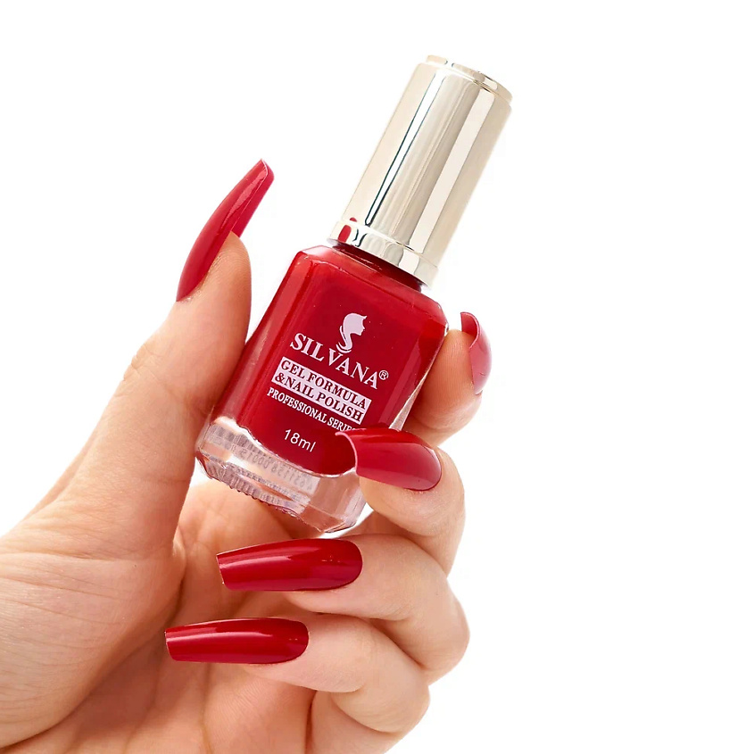 Изображение товара Гибридный лак для ногтей SILVANA Красный Фламенко 8 мл