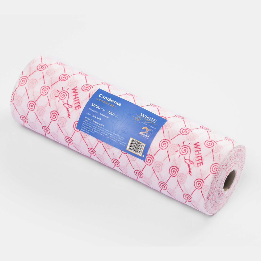 Изображение товара WHITE LINE салфетки 30х30 рулон No100 - универсальные влаговпитывающие одноразовые салфетки