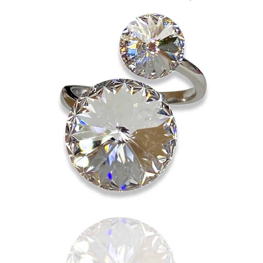 Изображение товара Женское кольцо с кристаллами Swarovski AMANTE CRYSTAL KR JANIN серебристое