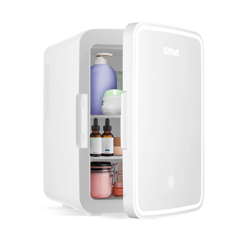 Изображение товара Холодильник для косметики Kitfort КТ-3162 компактный стильный с подсветкой и зеркалом
