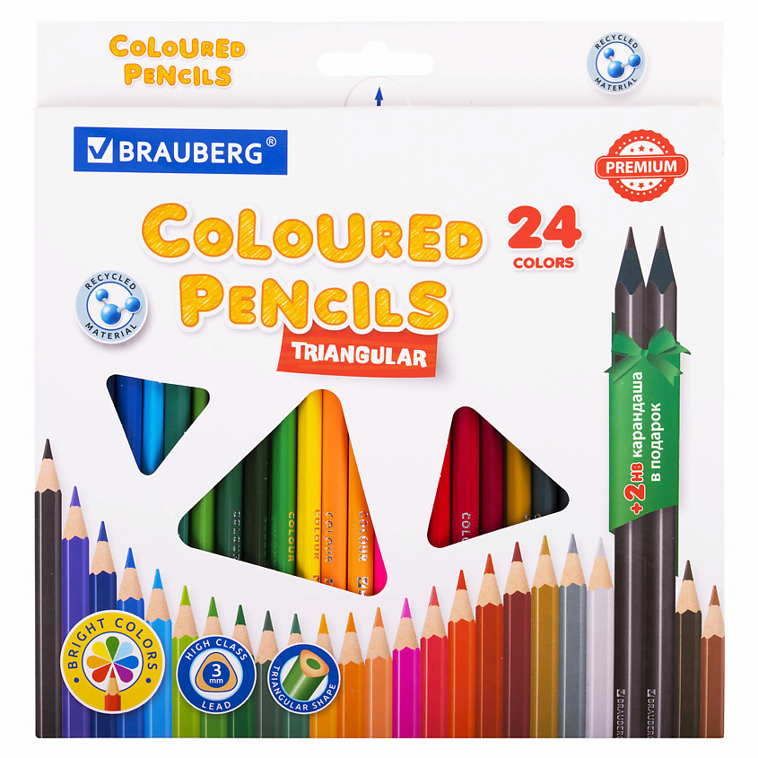 Изображение товара Набор цветных карандашей BRAUBERG PREMIUM с яркими насыщенными цветами Изображение товара Набор цветных карандашей BRAUBERG PREMIUM с яркими насыщенными цветами