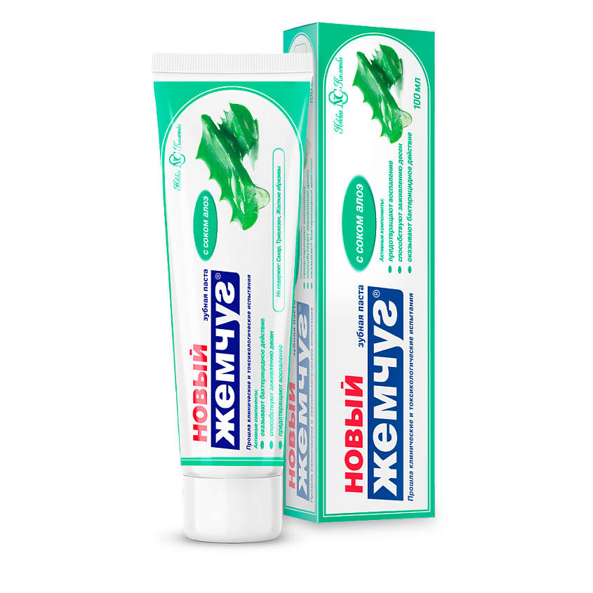 Изображение товара НОВЫЙ ЖЕМЧУГ Зубная паста Алоэ, 100 мл