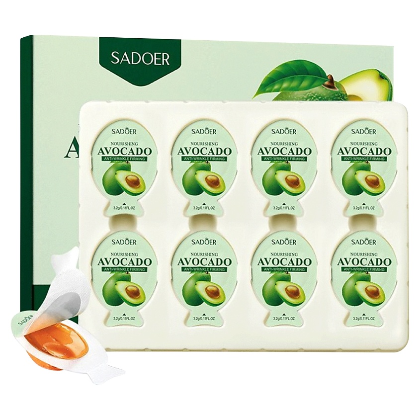 Изображение товара SADOER Маска против морщин ночная укрепляющая с экстрактом авокадо, 25,6 гр.