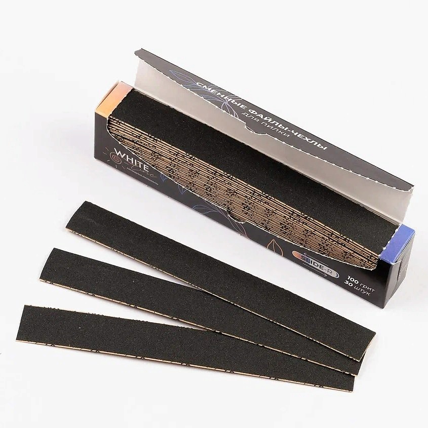 Изображение товара WHITE LINE Сменные файлы для пилок одноразовые 100 грит, Овал, 30 шт.