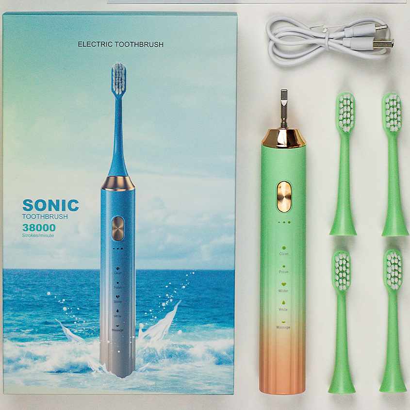 Изображение товара NAUMARTI Электрическая щетка зубная, Салатово оранжевый градиент