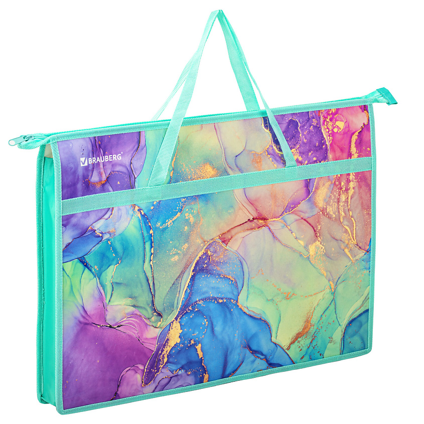 Изображение товара BRAUBERG Папка на молнии с ручками Мрамор, 1 шт