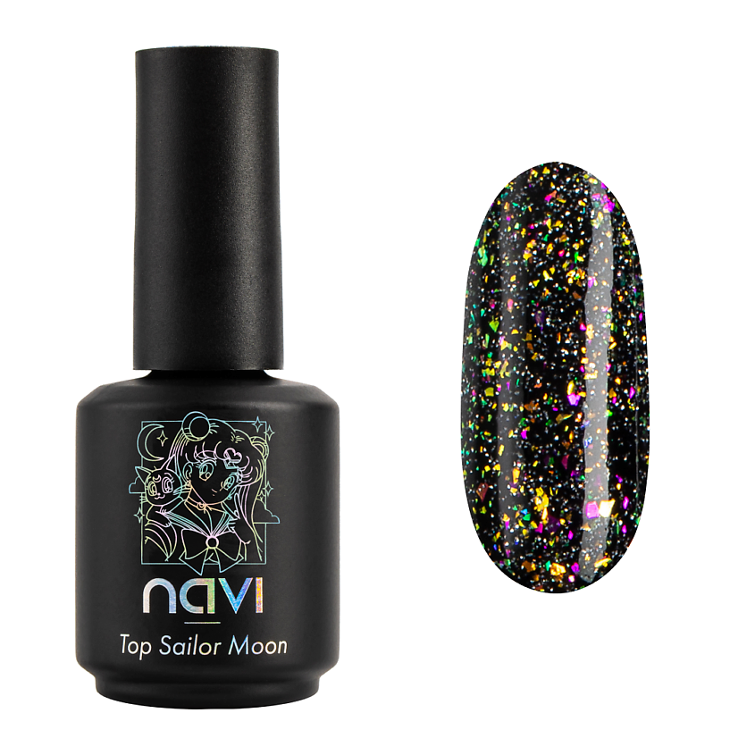 Изображение товара NAVI Топ для ногтей светоотражающий c хлопьями юкки, Sailor Moon