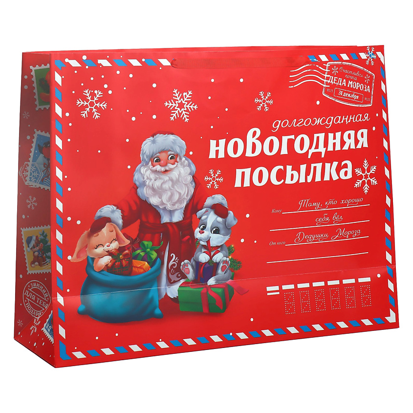Изображение товара ДАРИТЕ СЧАСТЬЕ Пакет ламинированный горизонтальный "НГ посылка", 1 шт