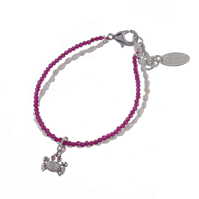 Изображение товара LANZEROTTI Браслет, Monroe, двойной, жемчуг, кристаллы, подвеска-краб, 1 шт