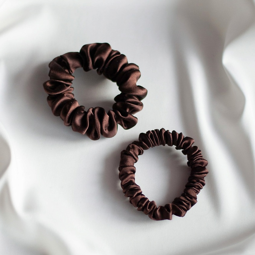 Изображение товара 8 HORAS OF SILK Набор шелковых резинок средняя+узкая, Chocolate