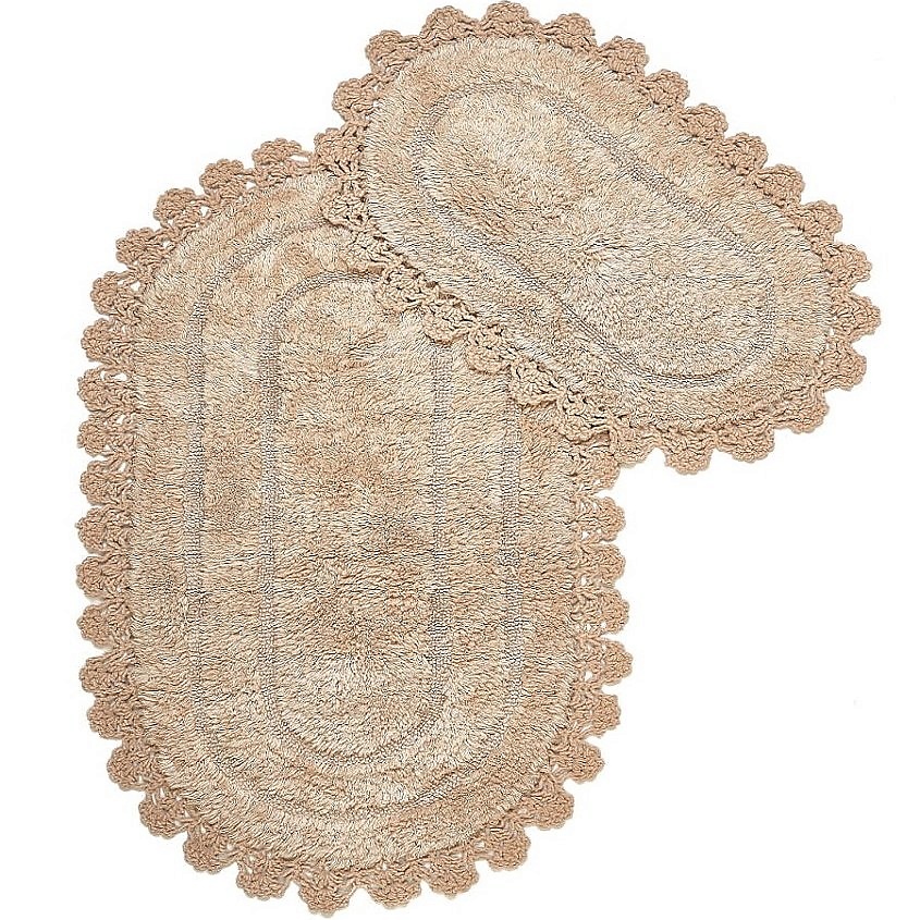 Изображение товара ARYA HOME COLLECTION Коврик с Гипюром Afro, Бежевый