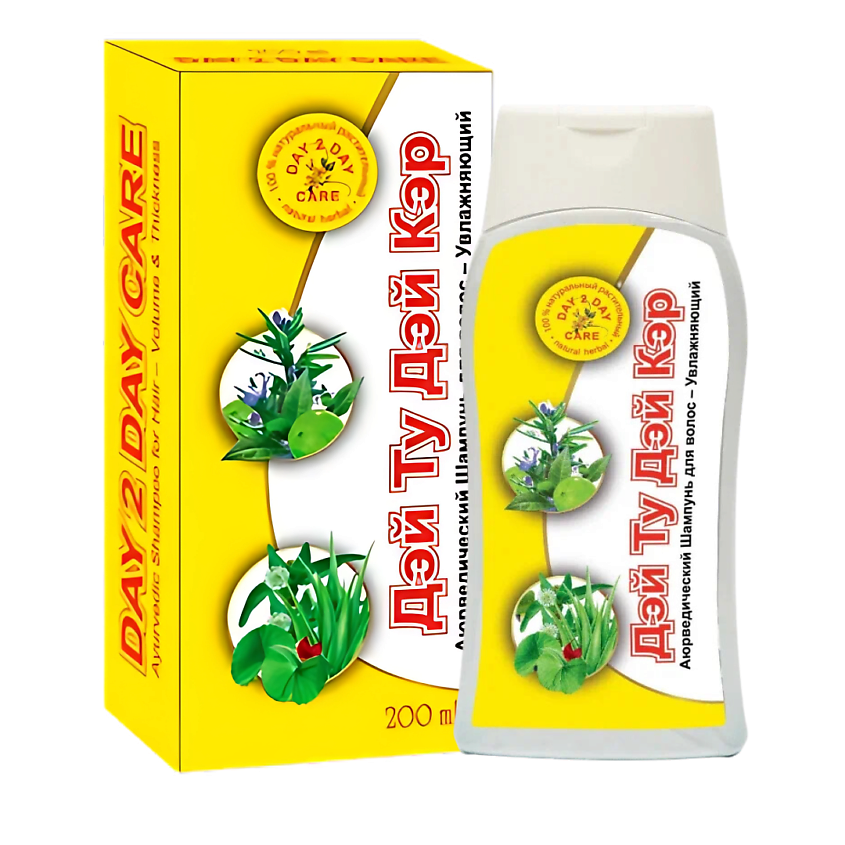 Изображение товара DAY 2 DAY CARE Аюрведический шампунь для волос "Увлажняющий", 1 шт.