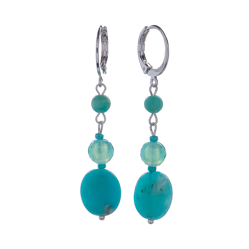 Изображение товара LANZEROTTI Серьги, Коллекция Atlantide, с амазонитом и агатом, Голубой