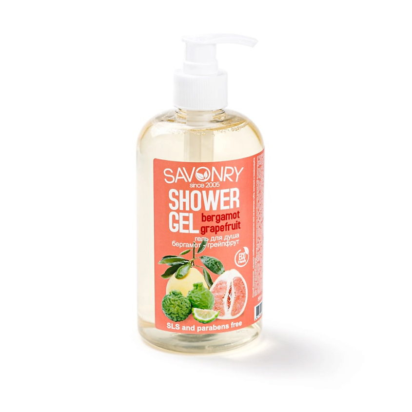 Изображение товара SAVONRY Гель для душа "Бергамот и Грейпфрут", 500 мл