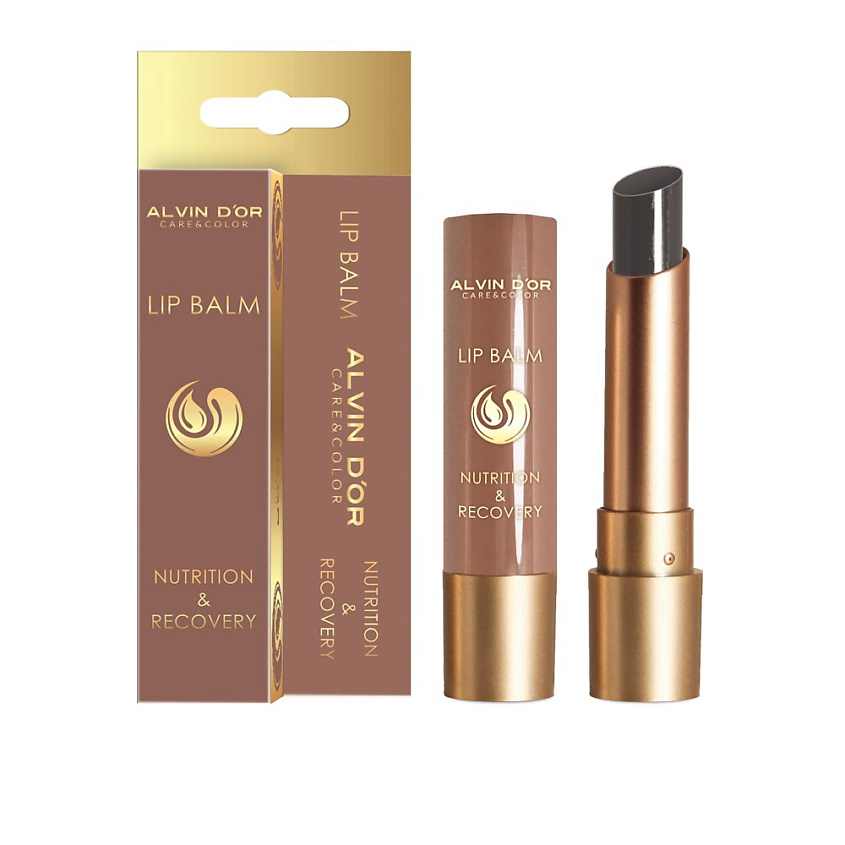 Изображение товара Бальзам для губ ALVIN D'OR NUTRITION & RECOVERY Черная ваниль 02 ухаживающий