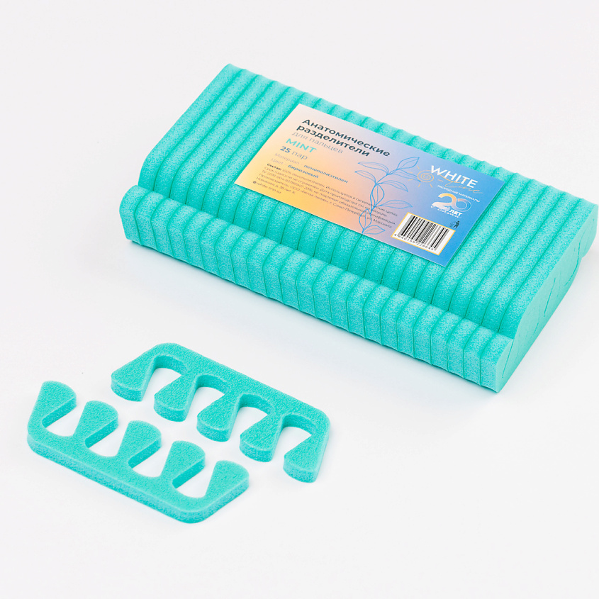 Изображение товара WHITE LINE Разделители для пальцев ног анатомические пенополиэтилен, Зеленый