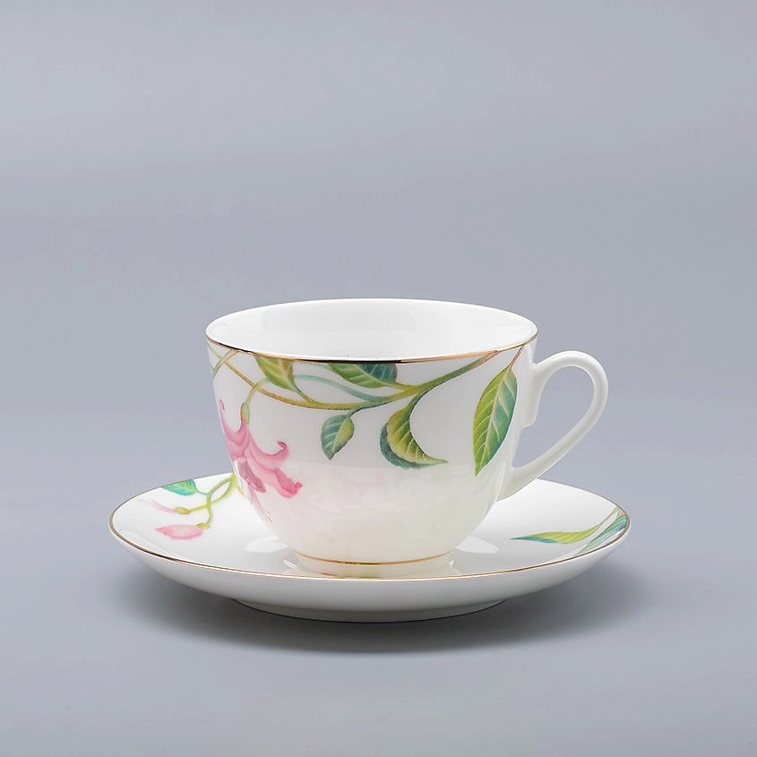 Изображение товара Императорская чашка с блюдцем Сад мечты костяной фарфор 250 мл