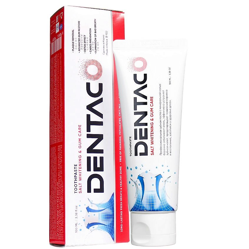 Изображение товара DENTACO Корейская зубная паста с минеральной морской солью, защита от кариеса, 100 мл