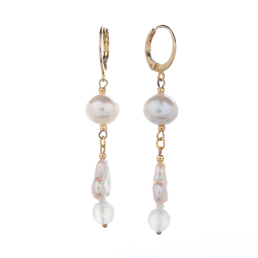 Изображение товара LANZEROTTI Серьги, Pesca, с жемчугом, жадом и кристаллом, 1 шт