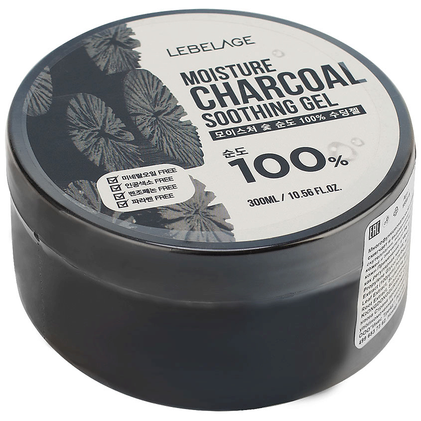 Изображение товара LEBELAGE Увлажняющий успокаивающий гель с углем, 300 мл