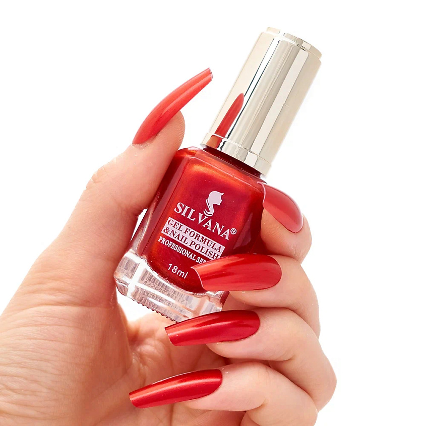 Изображение товара SILVANA Гибридный лак для ногтей Красно-оранжевый