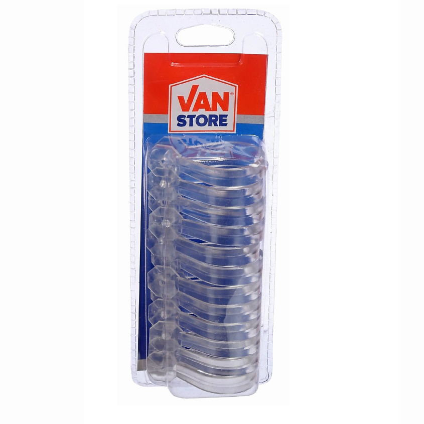 Изображение товара Комплект колец для штор VANSTORE 12 шт прозрачные пластик