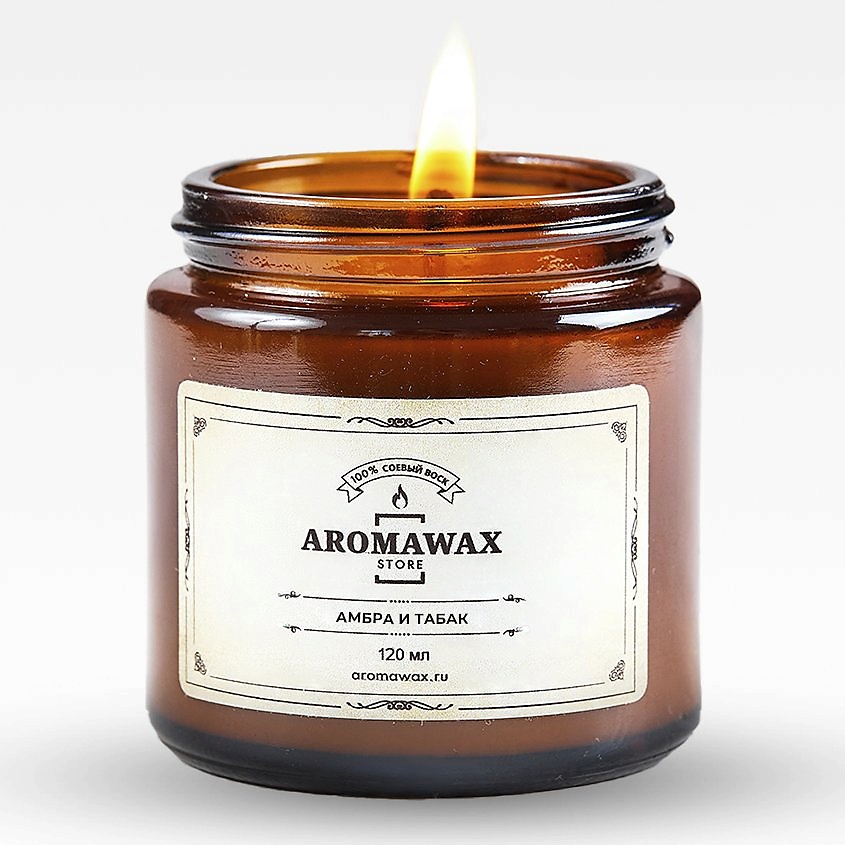 Изображение товара AROMAWAX Ароматическая свеча Амбра и табак, 120 мл