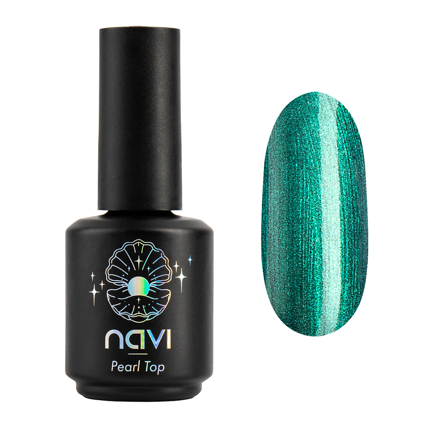 Изображение товара NAVI Топ для ногтей с эффектом жемчужной втирки Pearl top, 1 шт.зеленый