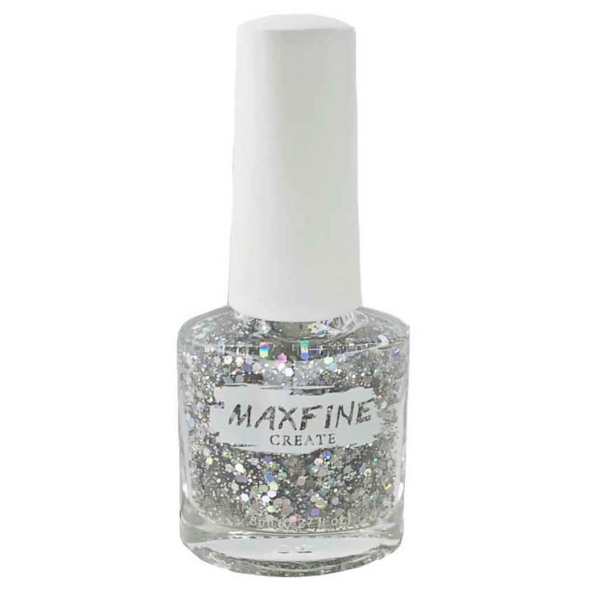 Изображение товара MAXFINE Лак для ногтей быстросохнущий, серебристый