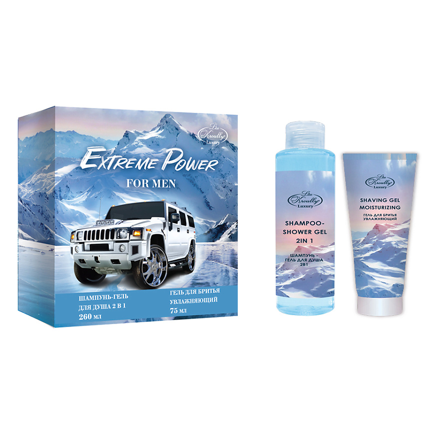 Изображение товара LISS KROULLY Набор MEN: Шампунь-гель для душа + Гель для бритья, 260 мл + 75 мл
