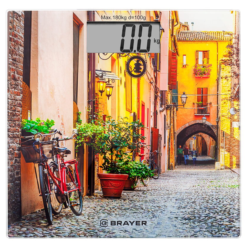 Изображение товара Напольные весы BRAYER BR3730, максимальный вес 180 кг, закаленное стекло