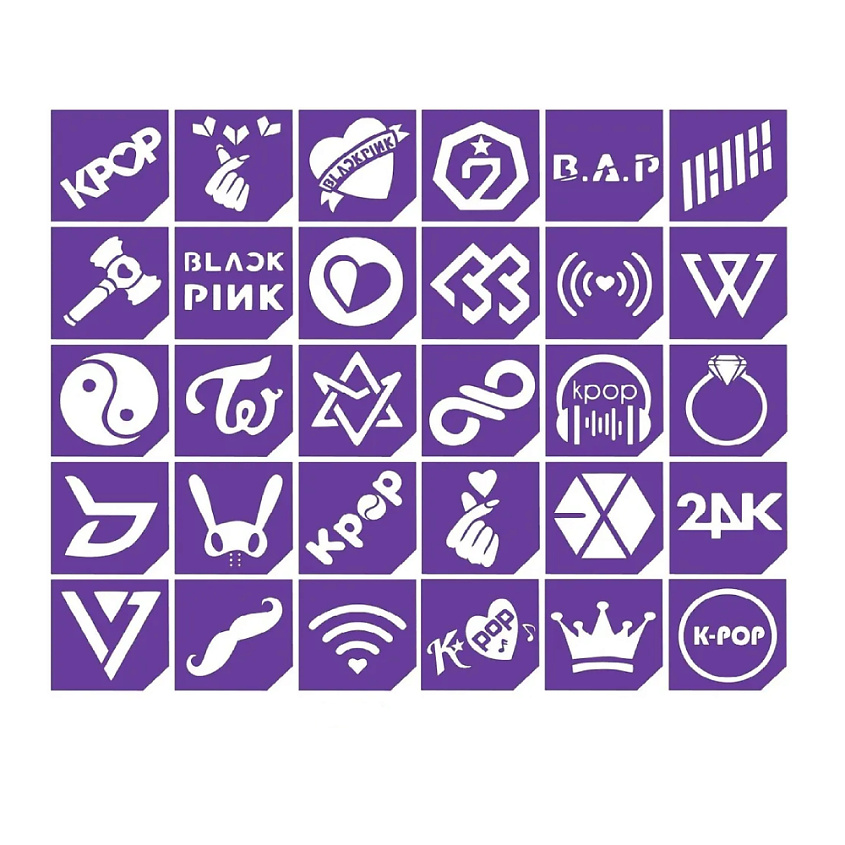 Изображение товара KILDIMIA Набор трафаретов для блеск тату 30 штук