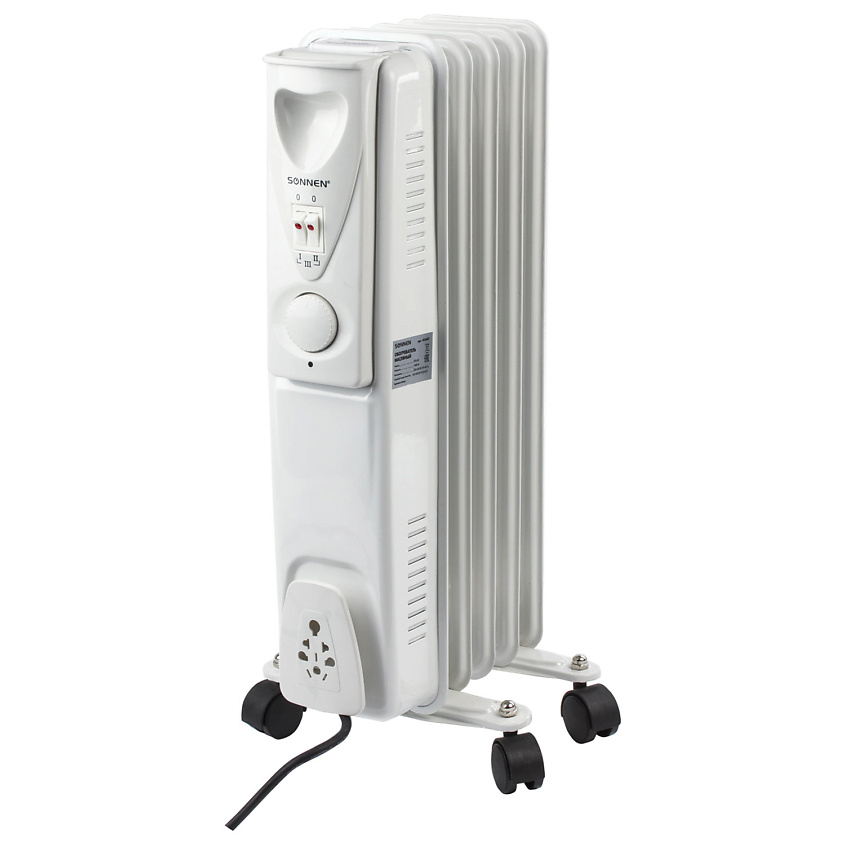 Изображение товара Масляный обогреватель SONNEN DFS-05 белый для комнаты до 10 м2