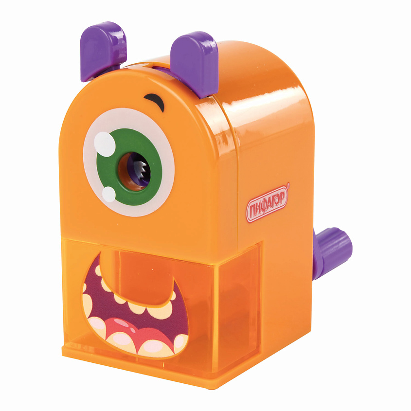 Изображение товара ПИФАГОР Точилка механическая Монстрик, Оранжевый