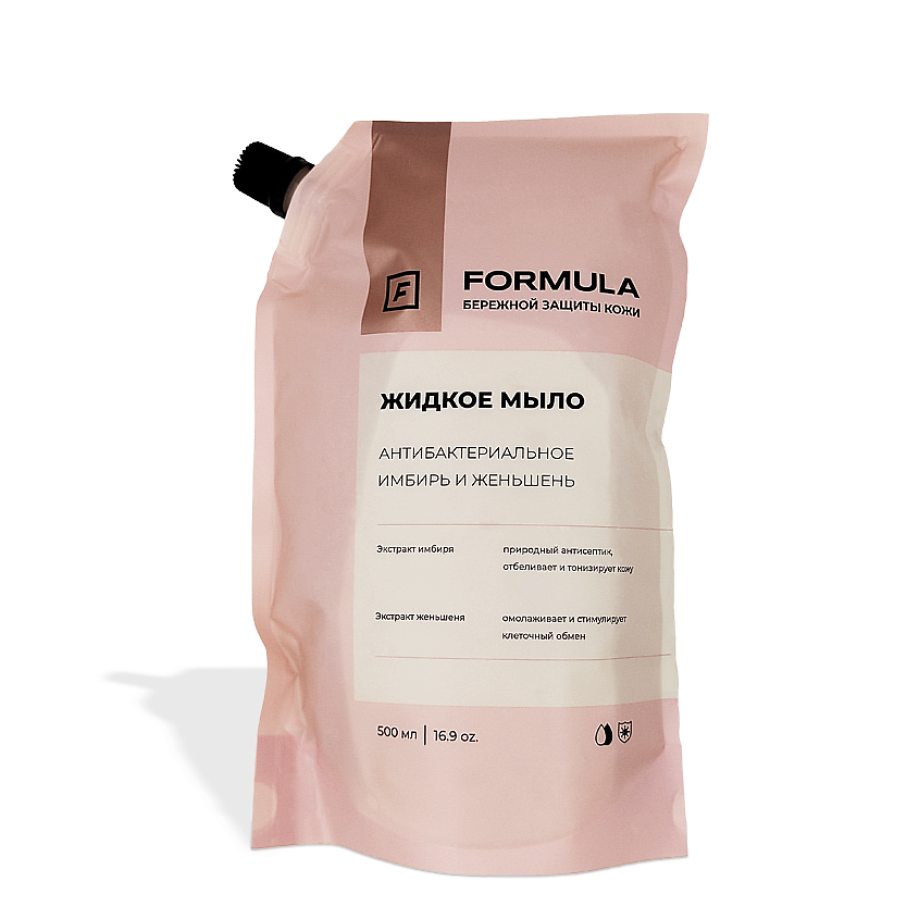 Изображение товара Антибактериальное жидкое мыло FORMULA Имбирь и Женьшень 500 мл