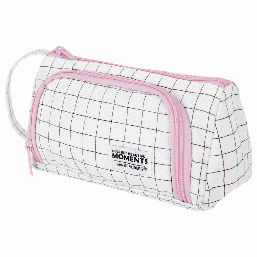 Изображение товара Брелабер Пенал-косметичка Checkered white треугольной формы из полиэстера