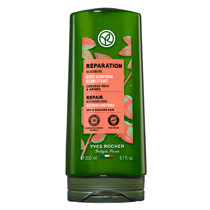 Изображение товара YVES ROCHER Кондиционер восстановление c жожоба БИО - для сухих и поврежденных волос, 200 мл