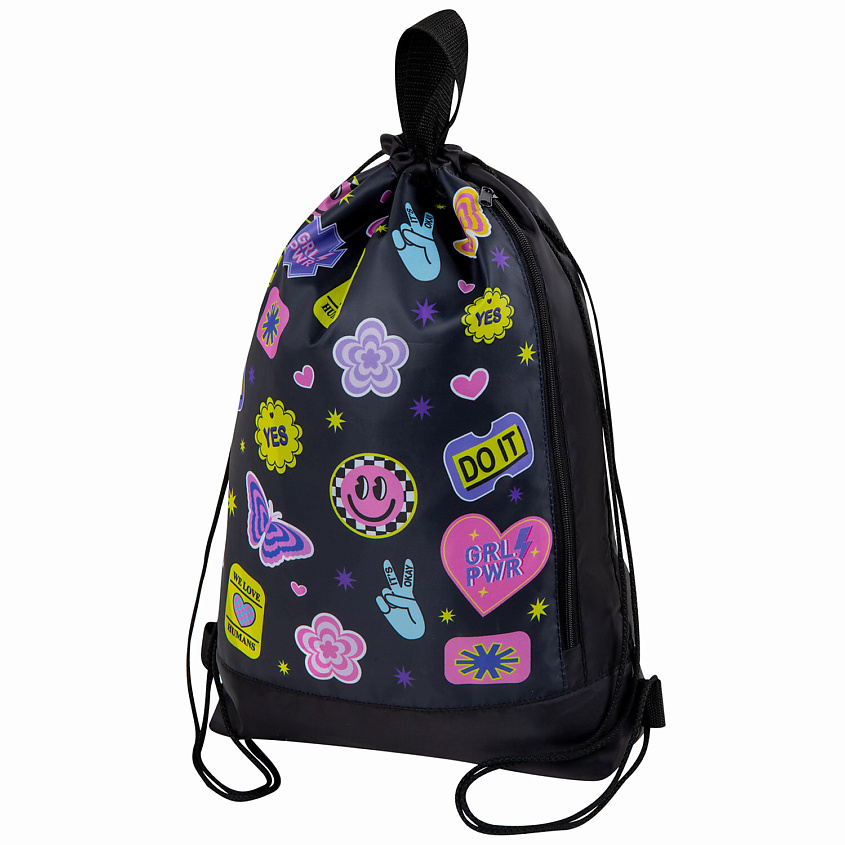 Изображение товара ЮНЛАНДИЯ Мешок для обуви с ручками, боковой карман на молнии Patches, 1 шт.