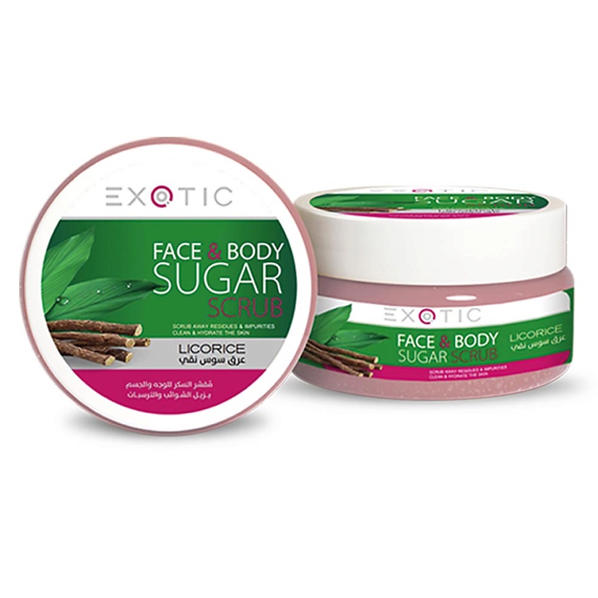 Изображение товара EXOTICMOOD Сахарный скраб для лица и тела Licorice, Экстракт лакрицы