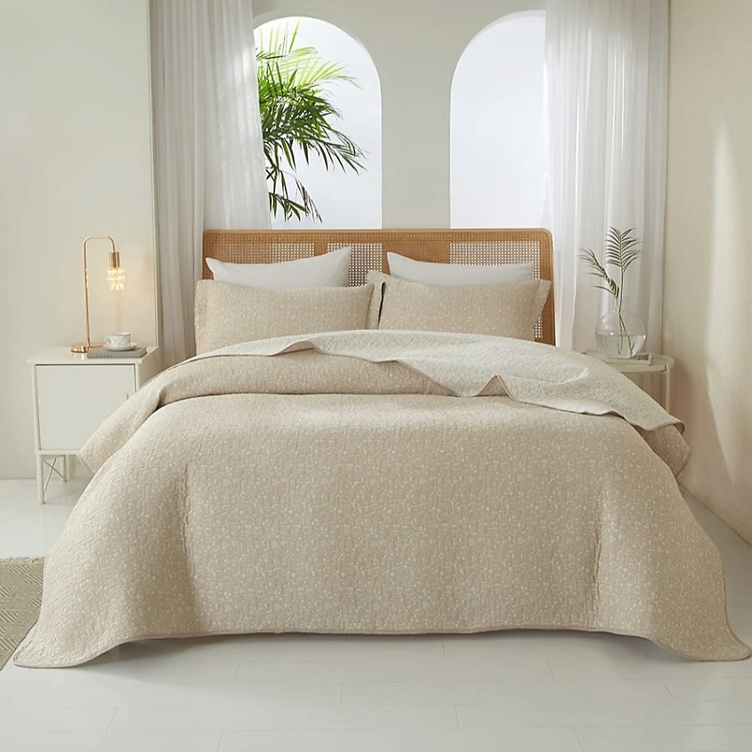 Изображение товара Хлопковое покрывало ARYA HOME COLLECTION 220x240 Crenate Бежевое