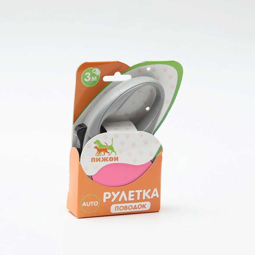 Изображение товара ПИЖОН Рулетка "Классика", 3 м, до 11,5 кг, серо-розовая