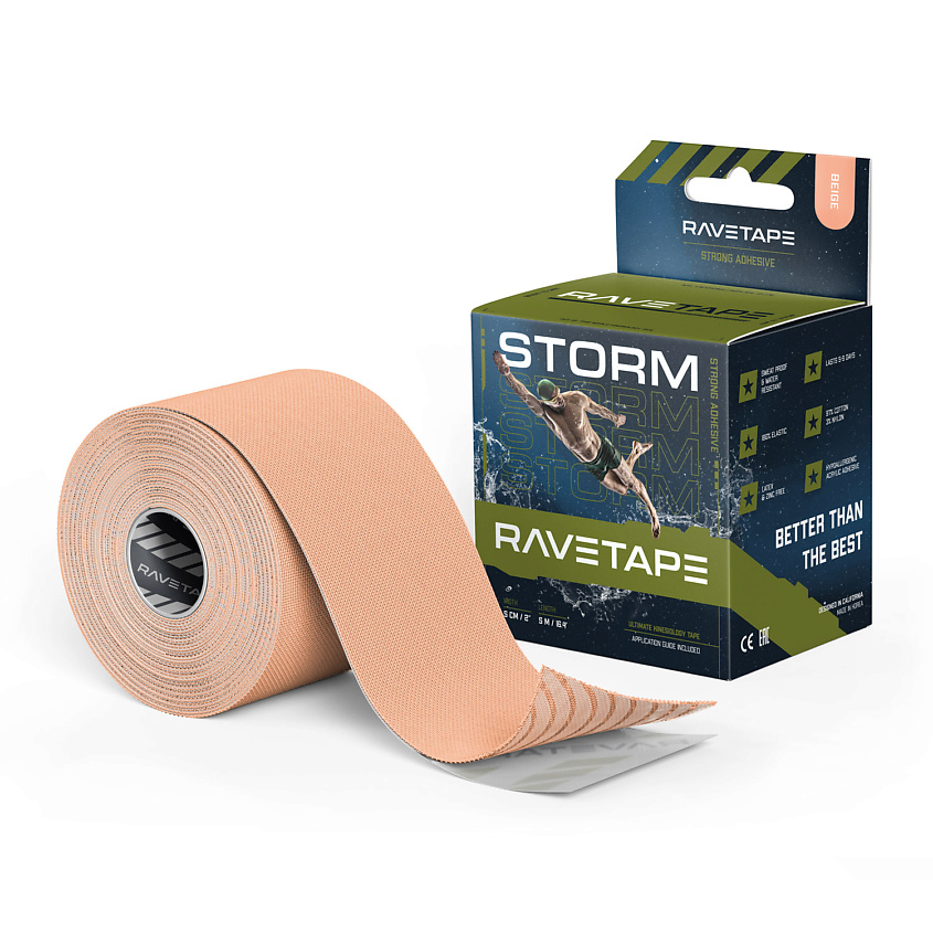 Изображение товара RAVE TAPE Кинезиотейп STORM 5×5, Бежевый