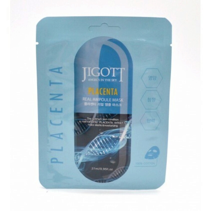 Изображение товара Тканевая маска для лица JIGOTT с плацентой натуральный уход 27 г
