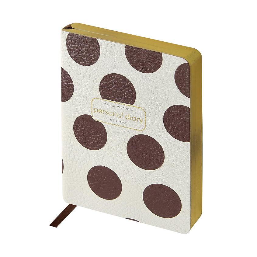 Изображение товара Ежедневник BRUNO VISCONTI A6+ Brown Polka Dot с тиснением и ляссе