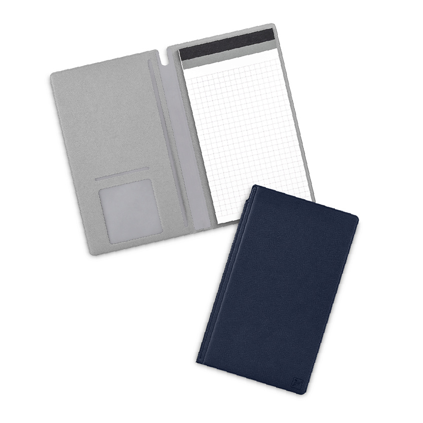 Изображение товара ФЛЕКСПОКЕТ Блокнот А6 с обложкой из экокожи и карманами, синий