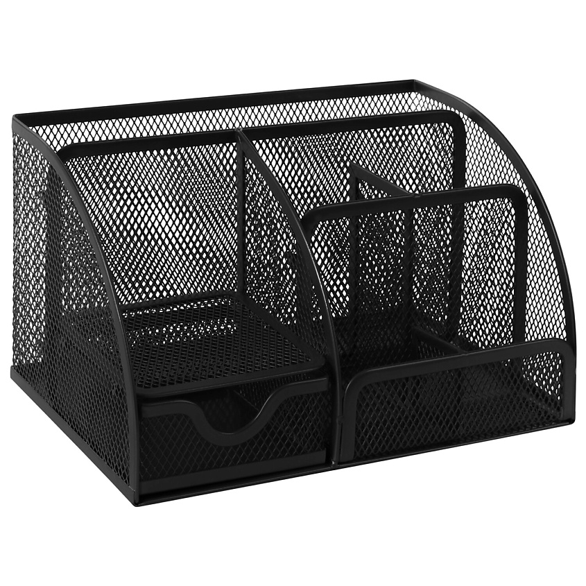 Изображение товара BRAUBERG Подставка-органайзер металлическая "Germanium" 7 секций, Черный